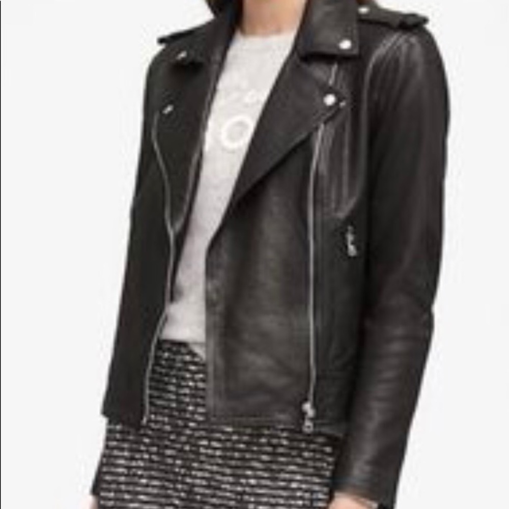 Black leather jacket Banana Republic